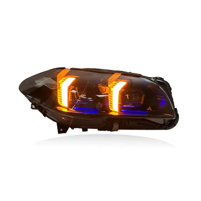 Phares LED BMW Série 5 F10 F18 2010-2017 (réf. 2) - vue de trois-quarts - Becquet Voiture