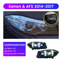 Phares LED BMW Série 5 F10 F18 2010-2017 (réf. 2) - vue rapprochée - Becquet Voiture