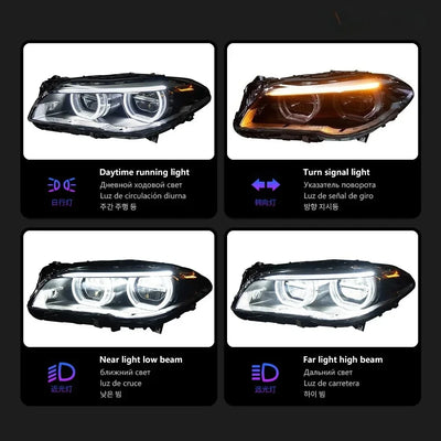 Phares LED BMW Série 5 F10 F18 2010-2017 (réf. 3) - vue arrière - Becquet Voiture