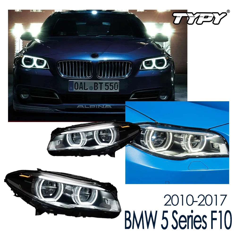 Phares LED BMW Série 5 F10 F18 2010-2017 (réf. 3) - vue de face - Becquet Voiture