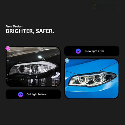 Phares LED BMW Série 5 F10 F18 2010-2017 (réf. 3) - vue de profil - Becquet Voiture