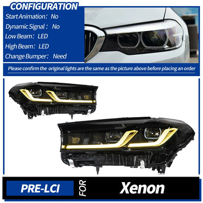 Phares LED BMW Série 5 G30 2018-2023 - détail du montage - Becquet Voiture