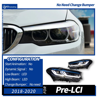 Phares LED BMW Série 5 G30 525i 530i 2018-2020 - détail du montage - Becquet Voiture