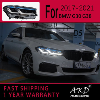 Phares LED BMW Série 5 G30 525i 530i 2018-2020 - vue de face - Becquet Voiture