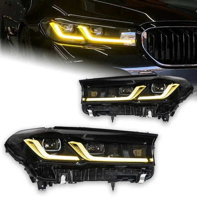 Phares LED BMW Série 5 G30 G31 2017-2022 - détail du montage - Becquet Voiture