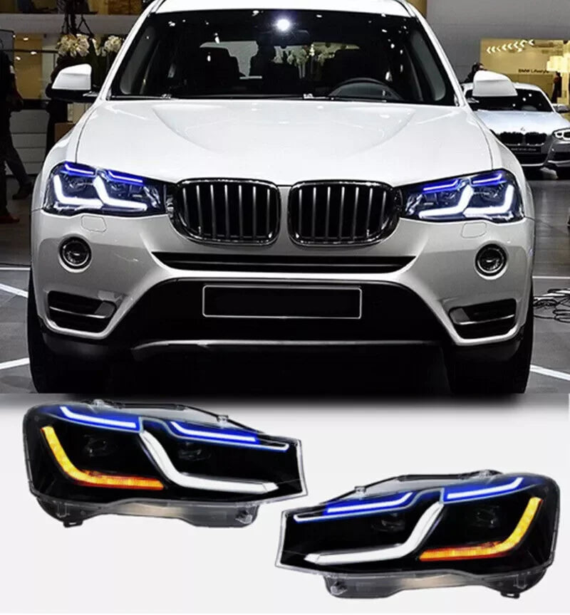 Phares LED BMW X3 F25 X4 F26 2010-2017 (réf. 2) - vue de face - Becquet Voiture