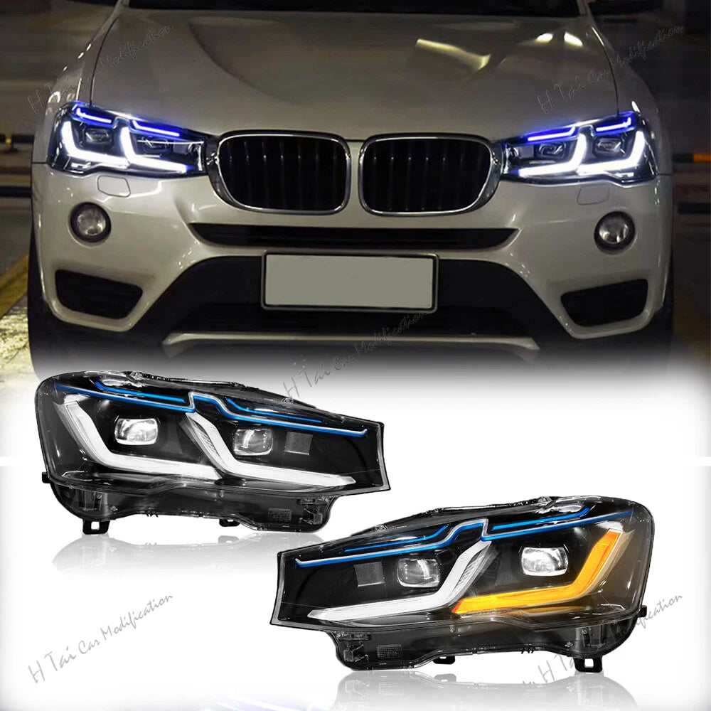 Phares LED BMW X3 F25 X4 F26 2010-2017 - vue de face - Becquet Voiture