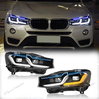 Phares LED BMW X3 F25 X4 F26 2010-2017 - vue de face - Becquet Voiture