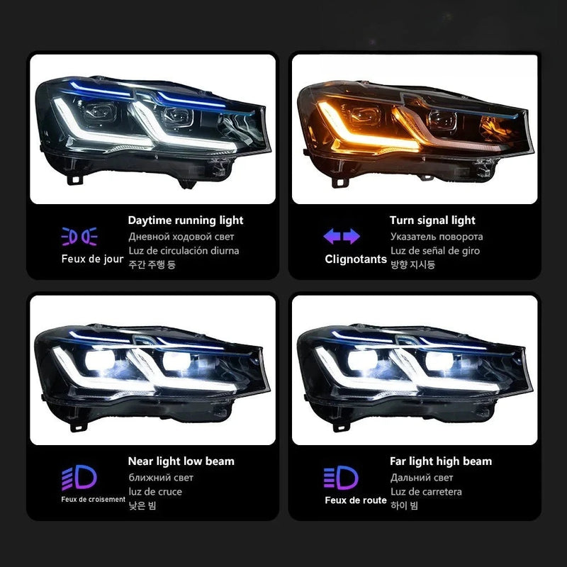 LED-Scheinwerfer BMW X3 F25 X4 F26 2014-2017 - Rückansicht - Becquet Voiture