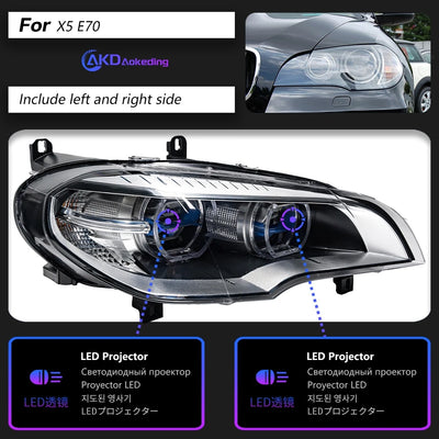 Phares LED BMW X5 E70 2007-2013 (réf. 2) - détail du montage - Becquet Voiture