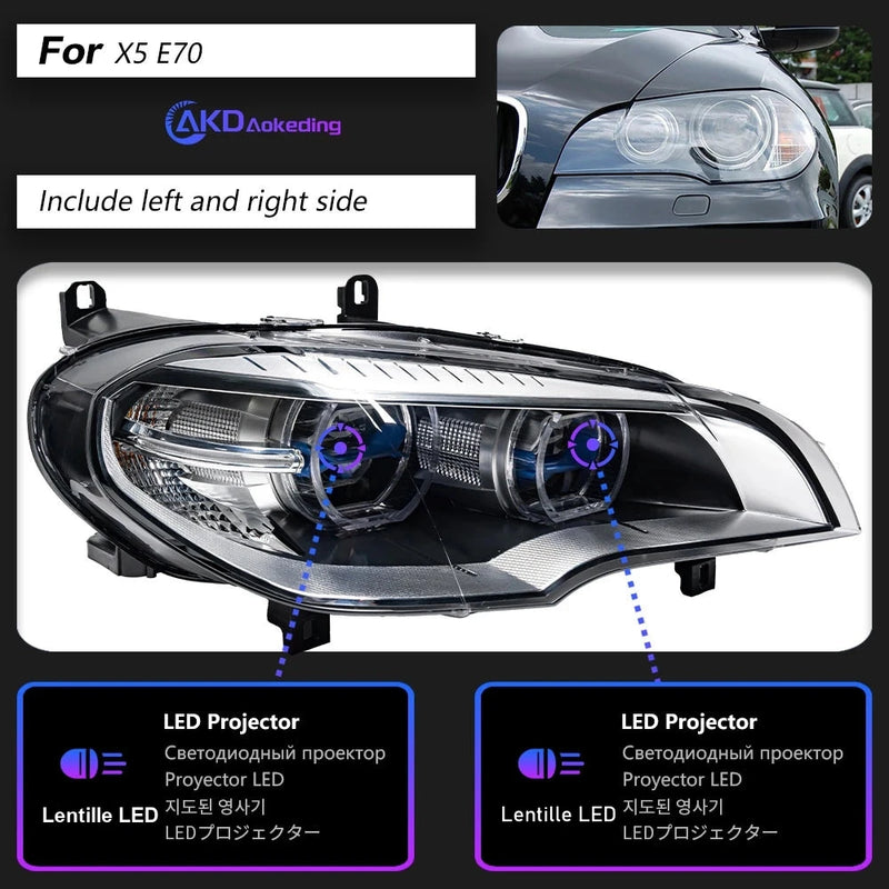BMW X5 E70 2007-2013 LED Headlights Hella SG H7 Lens - fitting detail - Becquet Voiture