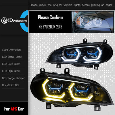Phares LED BMW X5 E70 2007-2013 - vue rapprochée - Becquet Voiture