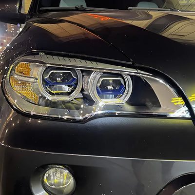 Phares LED BMW X5 E70 30i 35i 40i 2007-2013 Projecteur - packshot studio - Becquet Voiture