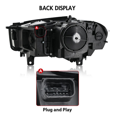 Phares LED BMW X5 F15 2014-2018 (Lentille Projecteur) - packshot studio - Becquet Voiture