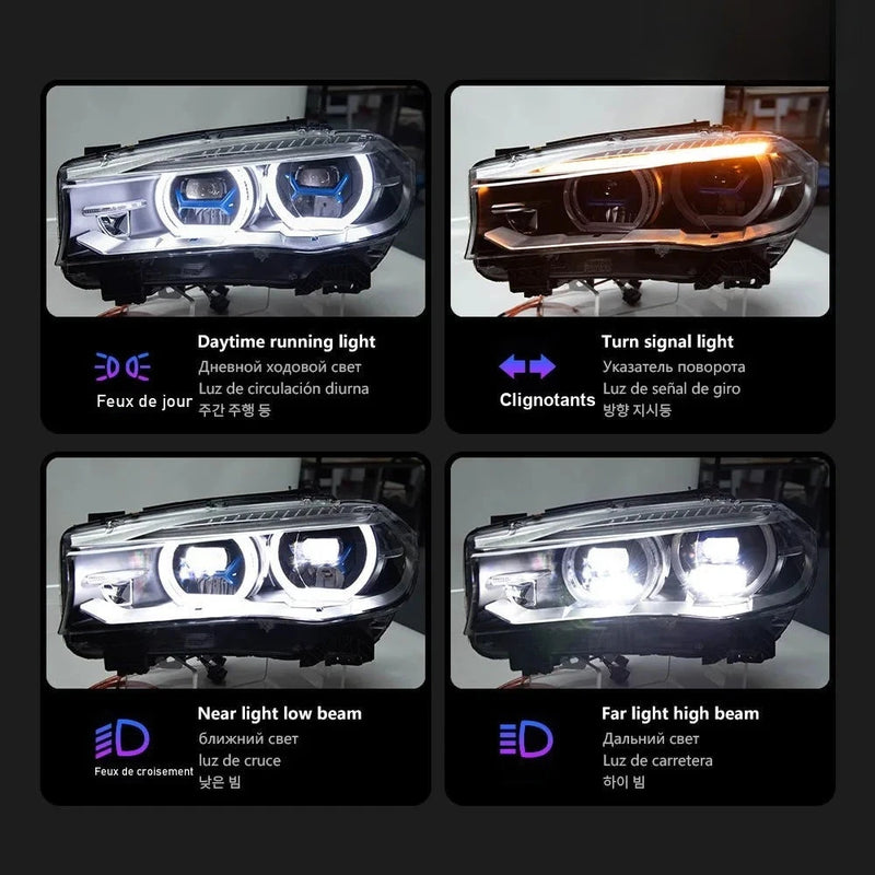 LED-Scheinwerfer BMW X5 F15 2014–2018 - Rückansicht - Becquet Voiture