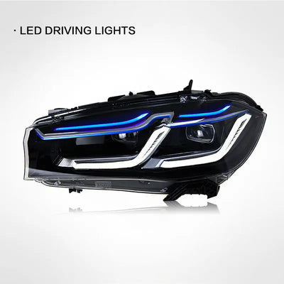 Phares LED BMW X5 F15 X6 F16 2014-2018 (réf. 2) - vue de trois-quarts - Becquet Voiture
