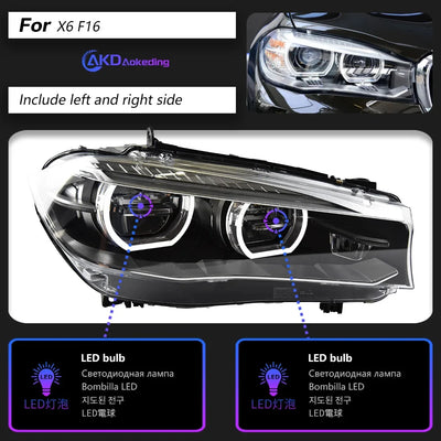 Phares LED BMW X5 F15 X6 F16 2014-2018 - vue rapprochée - Becquet Voiture