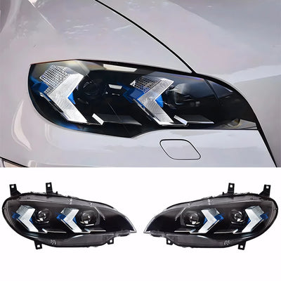 Phares LED BMW X6 E71 2008-2013 Lentille Projecteur M Performance - installé sur véhicule - Becquet Voiture