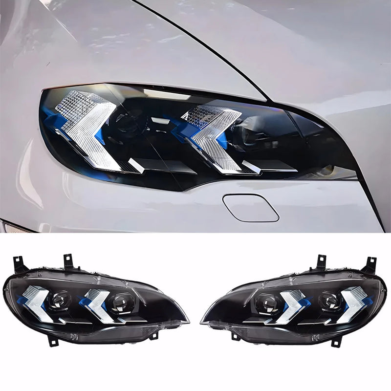 Phares LED BMW X6 E71 2008-2013 Lentille Projecteur M Performance - installé sur véhicule - Becquet Voiture