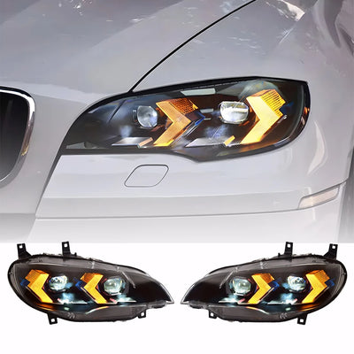 Phares LED BMW X6 E71 2008-2013 Lentille Projecteur M Performance - vue arrière - Becquet Voiture