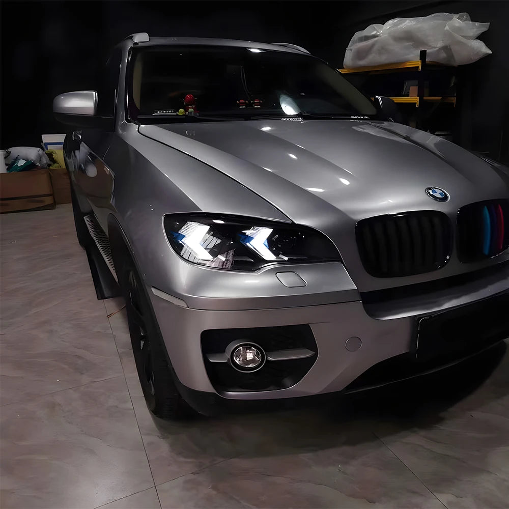 Phares LED BMW X6 E71 2008-2013 Lentille Projecteur M Performance - vue de face - Becquet Voiture