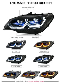 Phares LED BMW Z4 E89 2009-2016 Animation Démarrage Séquentiel - vue de trois-quarts - Becquet Voiture
