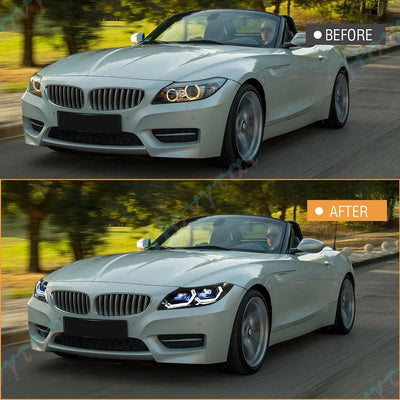 Phares LED BMW Z4 E89 Convertible DRL Clignotants - vue de trois-quarts - Becquet Voiture