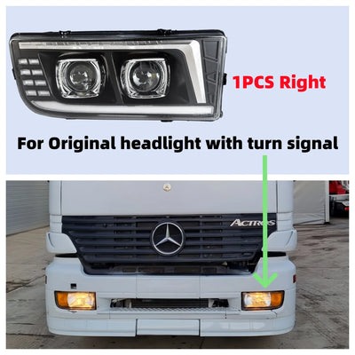 Phares LED Camion Mercedes Actros Axor 24V - détail du montage - Becquet Voiture