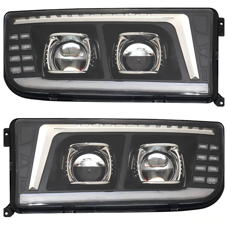24V LED Headlights for Mercedes Actros and Axor Trucks - rear view - Becquet Voiture