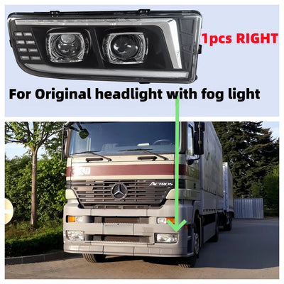 Phares LED Camion Mercedes Actros Axor 24V - vue de face 2 - Becquet Voiture