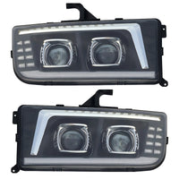 24V LED Headlights for Mercedes Actros and Axor Trucks - three-quarter view - Becquet Voiture