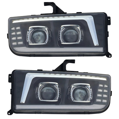 Phares LED Camion Mercedes Actros Axor 24V - vue de trois-quarts - Becquet Voiture
