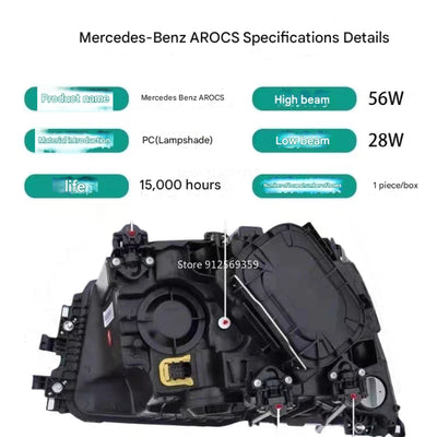 Phares LED Camion Mercedes AROCS 4143 3343 - packshot studio - Becquet Voiture