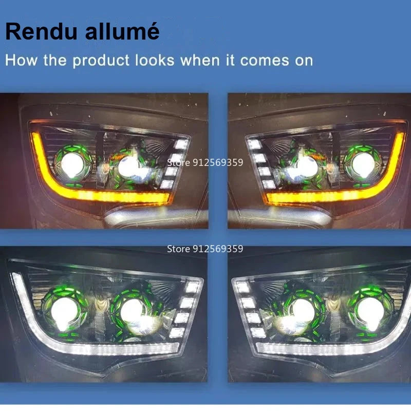 LED Headlights for Mercedes AROCS 4143 3343 Truck - three-quarter view - Becquet Voiture
