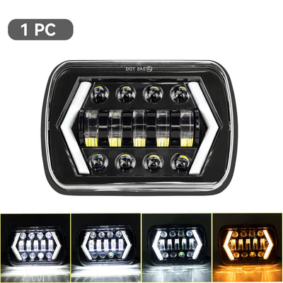 Phares LED Carrés 5x7 7x6 Jeep Wrangler YJ Cherokee XJ - détail du montage - Becquet Voiture