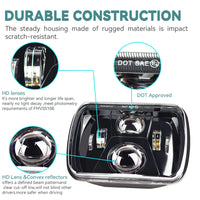 Phares LED Carrés 5x7 7x6 Jeep Wrangler YJ Cherokee XJ - vue arrière - Becquet Voiture
