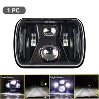 Phares LED Carrés 5x7 7x6 Jeep Wrangler YJ Cherokee XJ - vue de dessus - Becquet Voiture