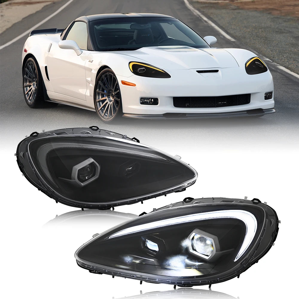 Phares LED Chevrolet Corvette C6 2005-2013 Signal Séquentiel - détail du montage - Becquet Voiture