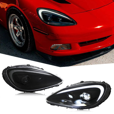 Phares LED Chevrolet Corvette C6 2005-2013 Signal Séquentiel - vue de face - Becquet Voiture