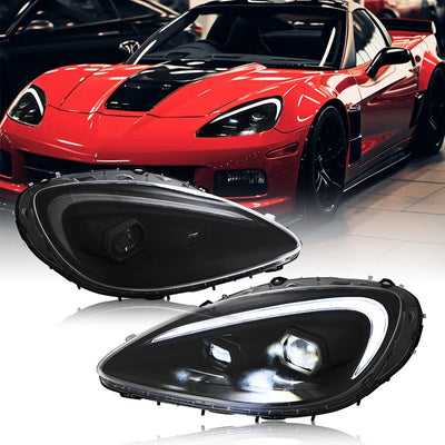 Phares LED Chevrolet Corvette C6 2005-2013 - vue de profil - Becquet Voiture