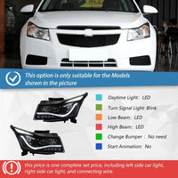 Phares LED Chevrolet Cruze 2009-2014 Projecteur Tuning - détail du montage - Becquet Voiture