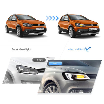 Phares LED Demon Eyes VW Polo MK5 6R 6C 2009-2017 - packshot studio - Becquet Voiture