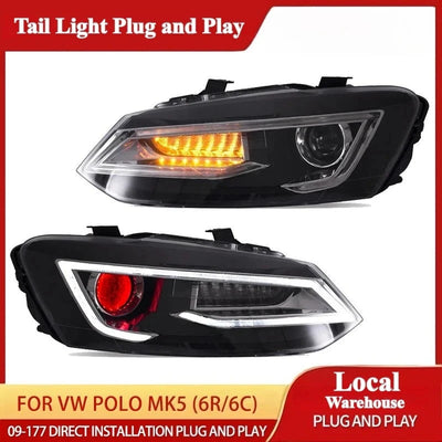 Phares LED Demon Eyes VW Polo MK5 6R 6C 2009-2017 - vue de face - Becquet Voiture