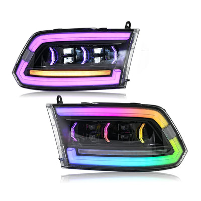 Phares LED Dodge RAM 1500 2500 2009-2018 - détail du montage - Becquet Voiture