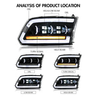 Phares LED Dodge RAM 1500 2500 2009-2018 - installé sur véhicule - Becquet Voiture