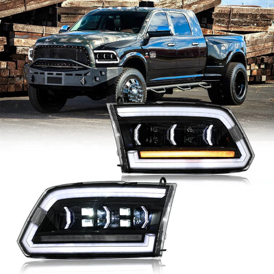 Phares LED Dodge RAM 1500 2500 2009-2018 - vue de face - Becquet Voiture