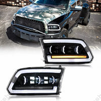 Phares LED Dodge RAM 1500 2500 3500 2009-2018 Séquentiel DRL - détail du montage - Becquet Voiture