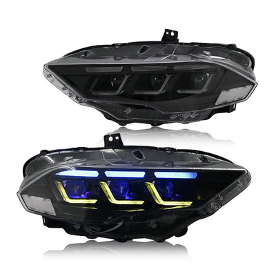 Phares LED DRL Ford Mustang 2018-2023 - détail du montage - Becquet Voiture