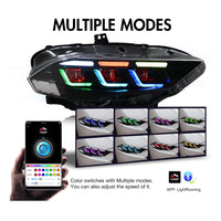 Phares LED DRL Ford Mustang 2018-2023 - installé sur véhicule - Becquet Voiture