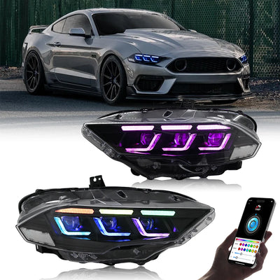 Phares LED DRL Ford Mustang 2018-2023 - vue de face - Becquet Voiture